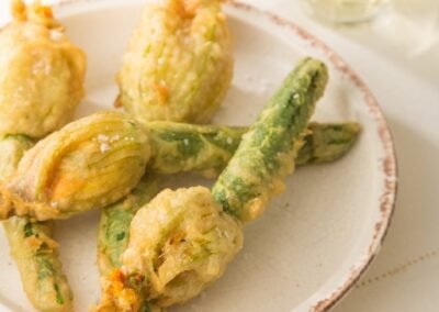 Receta de FLORES DE CALABACÍN RELLENAS EN TEMPURA